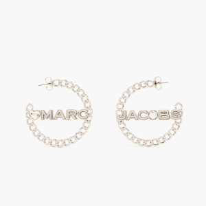Marc Jacobs Charmed Chain Hoops Stříbrné | RNFHO7149