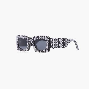 Marc Jacobs Monogram Rectangular Sunglasses Černé Bílé | PZEKL1736