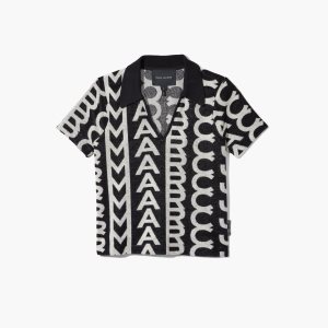 Marc Jacobs Monogram Terry Polo Černé Bílé | AWRZU0856