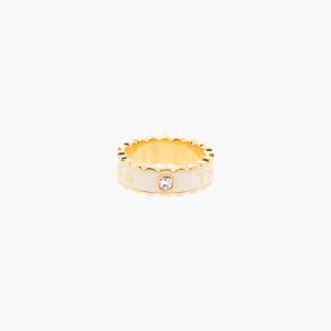 Marc Jacobs Scallop Medallion Ring Krém Zlaté | NZVSE3870